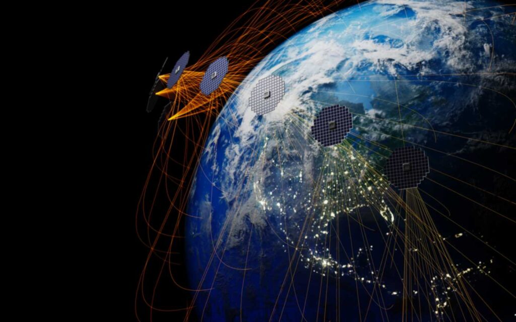 Satellite internet communication to the Earth